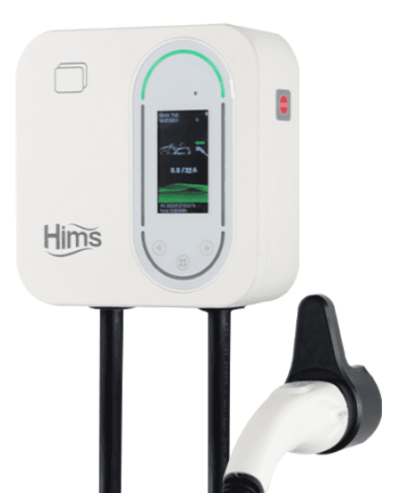 Hims 22kW Tip 2 Soketli 5m Kablolu Beyaz Smart Elektrikli Araç Şarj İstasyonu