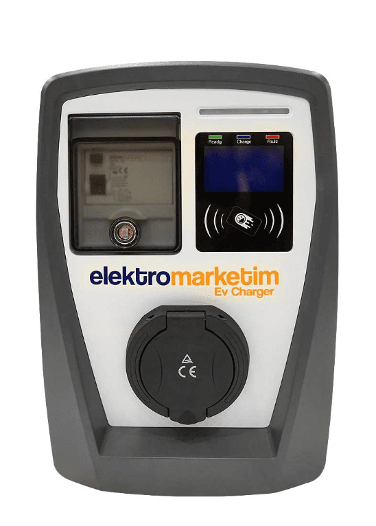 Elektromarketim EMEV 22kW 3 Faz 32A Tip 2 Soketli Elektrikli Araç Şarj İstasyonu görsel 1