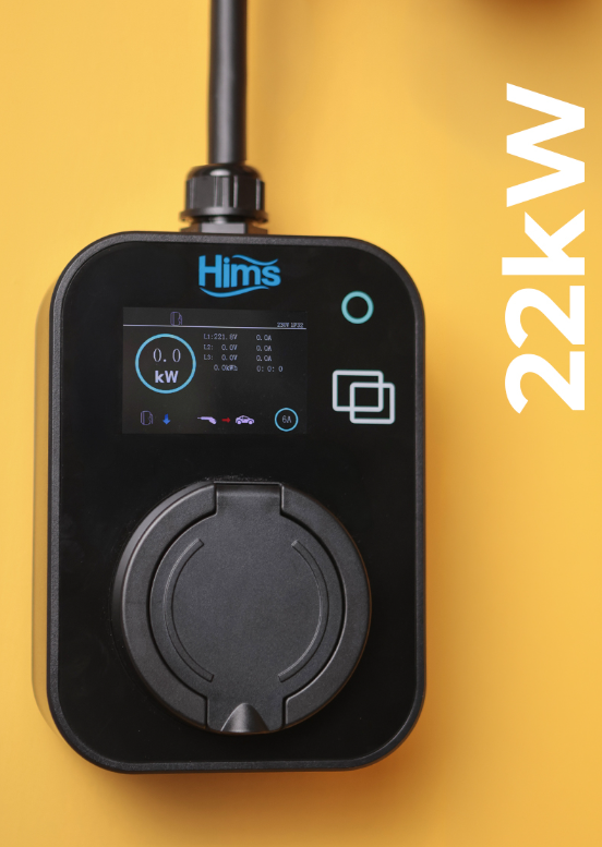 Hims HCTS-22-S 22kW Kilitli Soketli Siyah Taşınabilir Araç Şarj Cihazı H3