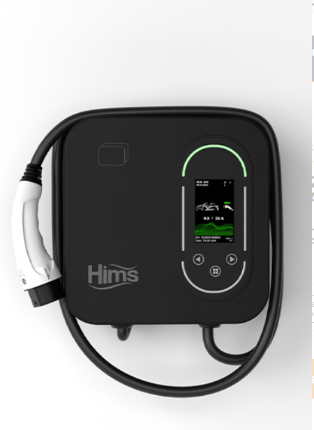 Hims HCDKS-22 22kW Tip 2 Soketli 5m Kablolu Siyah Smart Elektrikli Araç Şarj İstasyonu Hims 5