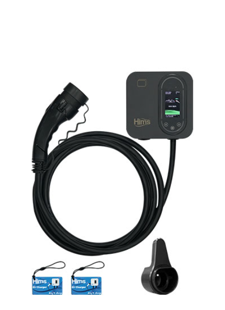 Hims HCDKS-22 22kW Tip 2 Soketli 5m Kablolu Siyah Smart Elektrikli Araç Şarj İstasyonu Hims 2